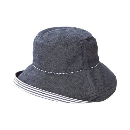 COGIT 防壓塌髮型抗UV牛仔布時尚漁夫帽 黑色 1個