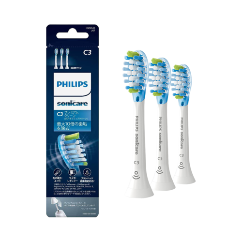 PHILIPS 飛利浦 Premium Clean 強力清潔電動牙刷替換刷頭 HX9043/67  白色 3個