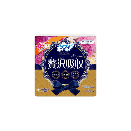 UNICHARM 尤妮佳 SOFY Kiyora 超薄衞生護墊 14cm 白花香型 62片