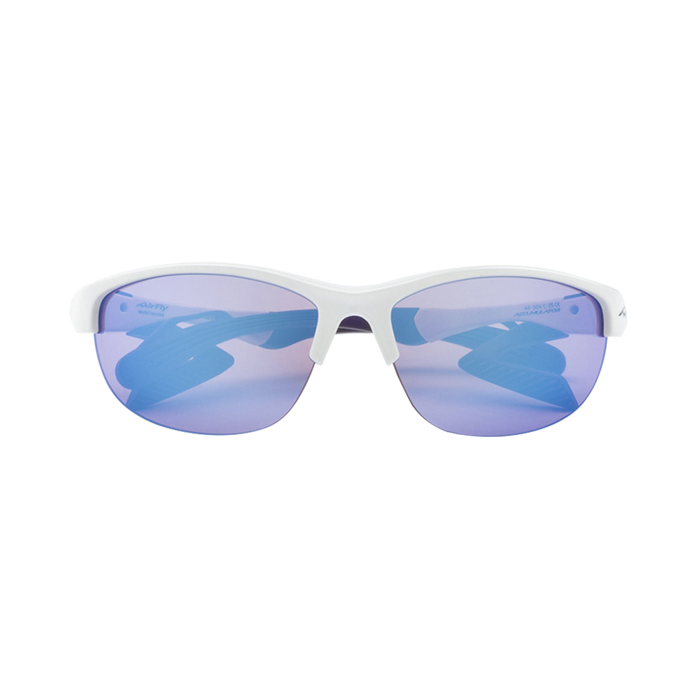 Air Fly 無鼻託無壓力運動太陽眼鏡 AF-304 C-2 主體：白 鏡片：藍粉