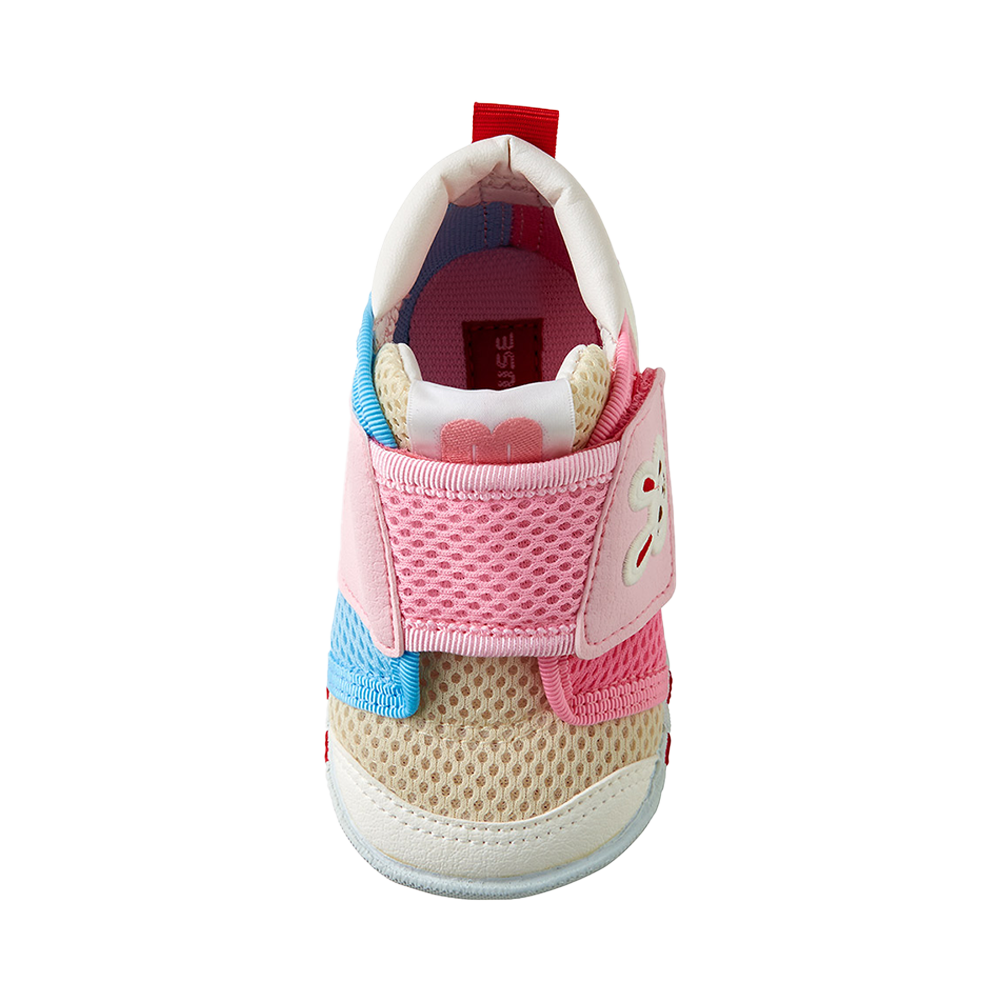 MIKIHOUSE 可愛透氣舒適一段嬰兒鞋 粉色 兔子圖案 13cm