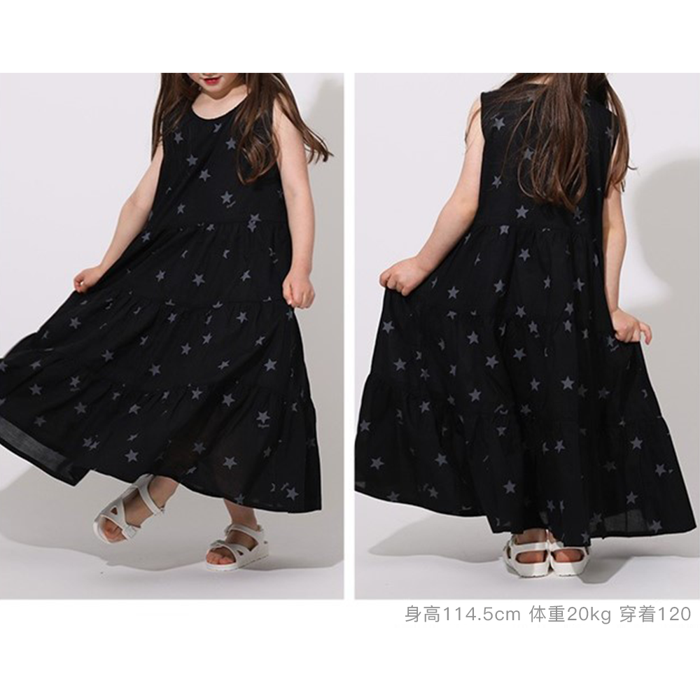 BABYDOLL 星星圖案層疊可愛連衣裙4160K 黑色