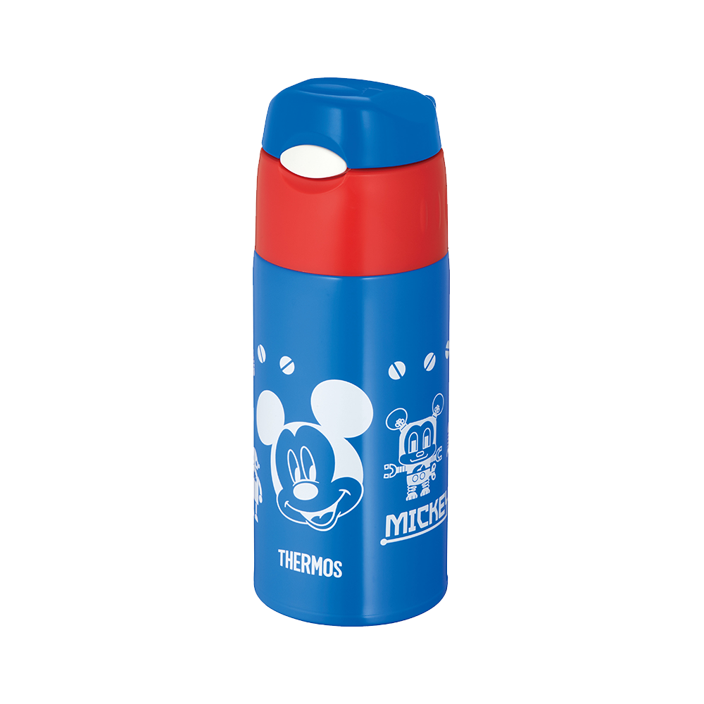 THERMOS 膳魔師 真空隔熱保温保冷吸管水杯 FHL-402FDS 藍色米奇 0.4L