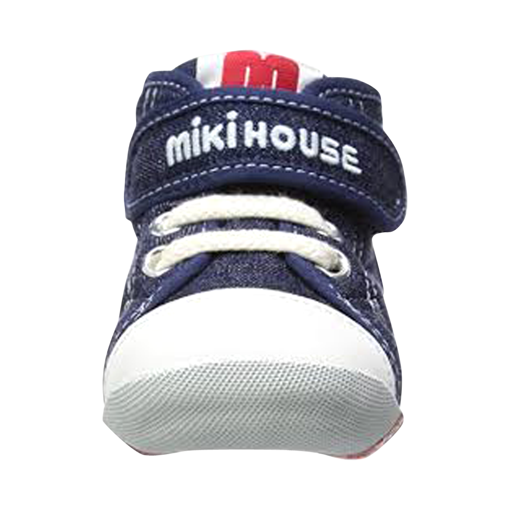 MIKIHOUSE 英倫時尚帆布一段學步鞋 靛藍色