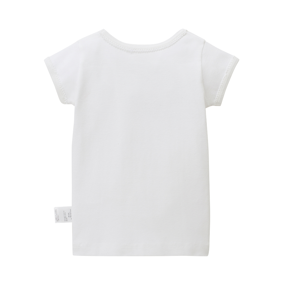 MIKIHOUSE 全棉清新柔軟貼身兒童T恤 白色花邊款 100cm 1件