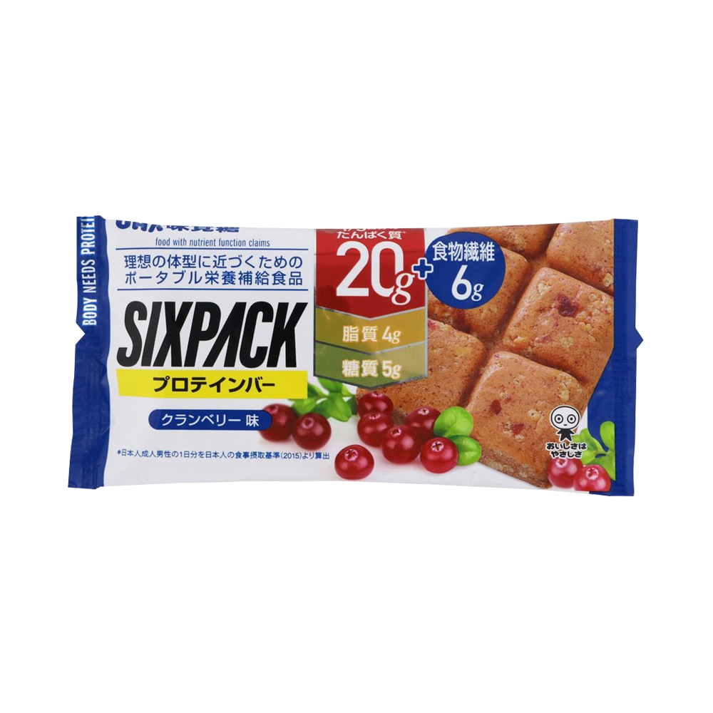 UHA 味覺糖 SIXPACK 便攜塑形營養蛋白棒 蔓越梅 1天量 40g/袋