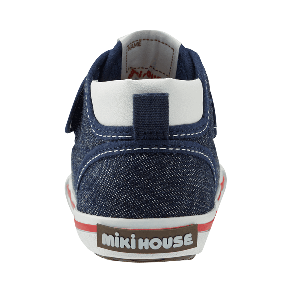 MIKIHOUSE 英倫時尚帆布二段學步鞋 靛藍色
