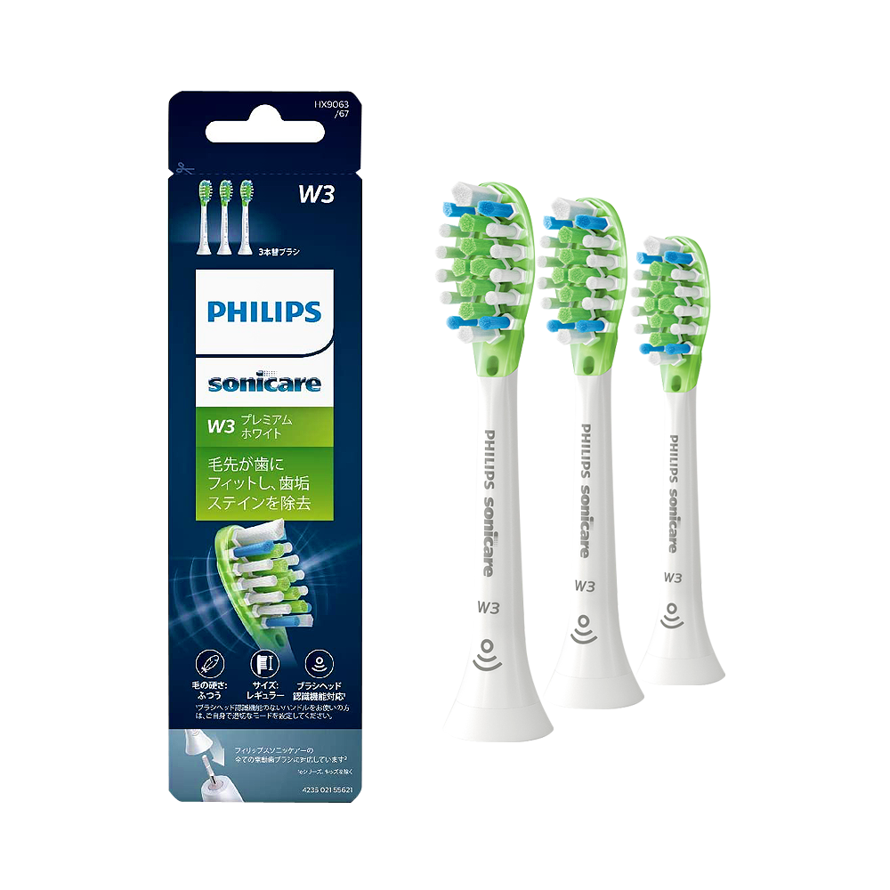PHILIPS 飛利浦 Premium White 亮白牙齒電動牙刷替換刷頭 HX9063/67 白色 3個