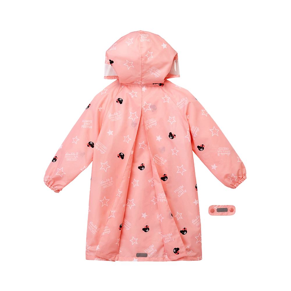 MIKIHOUSE 便攜式帶書包位兒童雨衣 粉色 L（110-120cm）