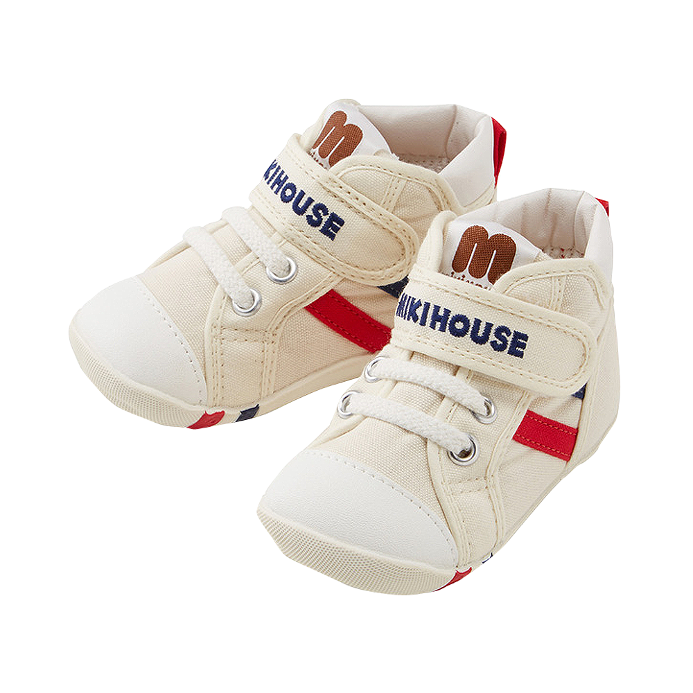 MIKIHOUSE m logo可愛舒適嬰兒學步鞋 一段 白色 13cm