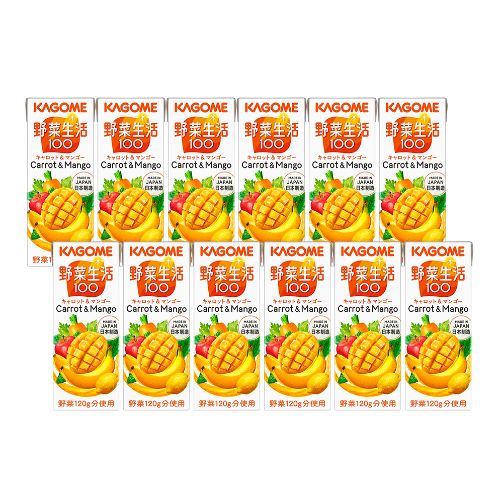 KAGOME 可果美 芒果果蔬汁 200ml×12盒