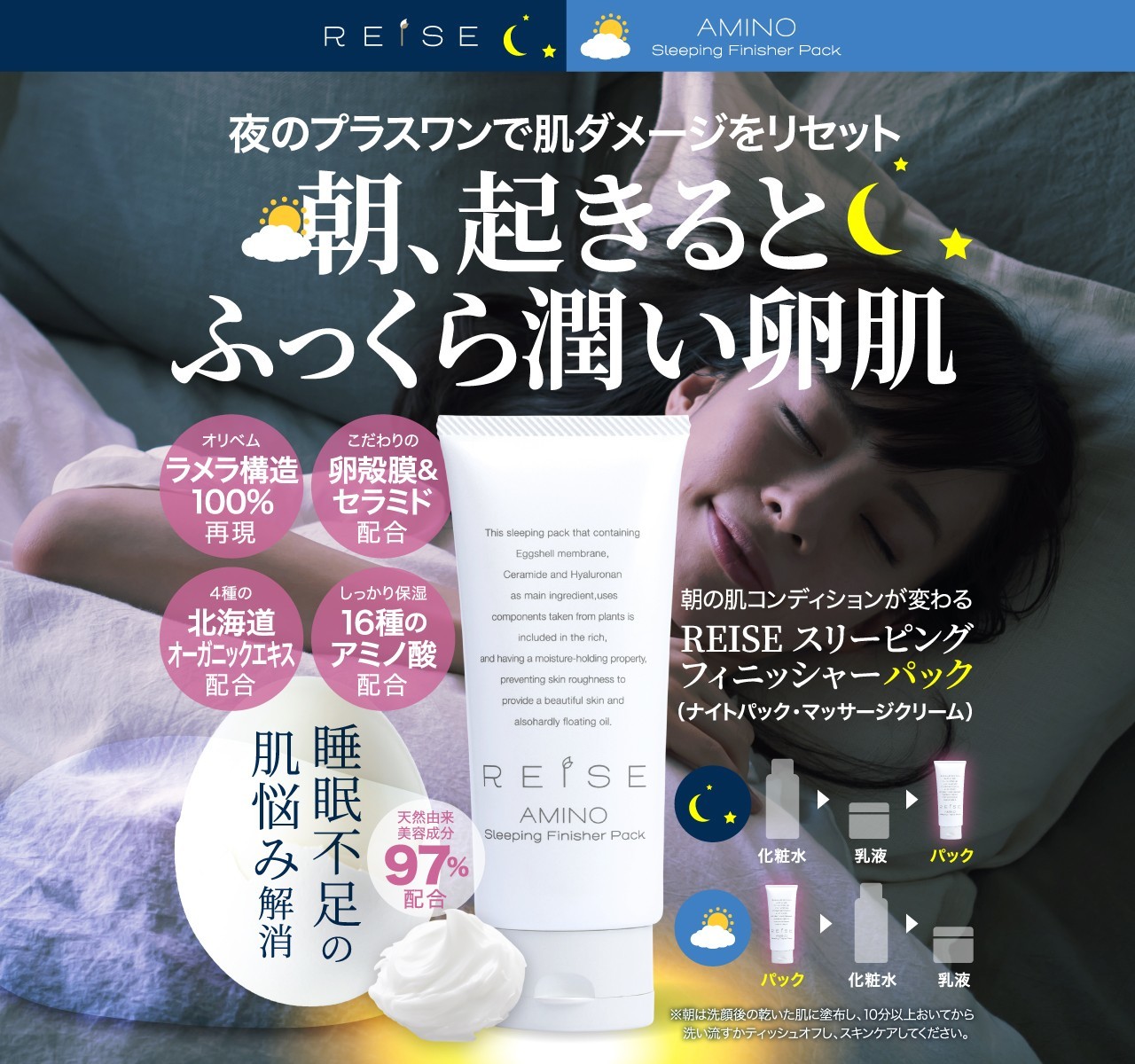 REISE 芮芓藥研 夜間修護保濕提亮睡眠面膜 80g