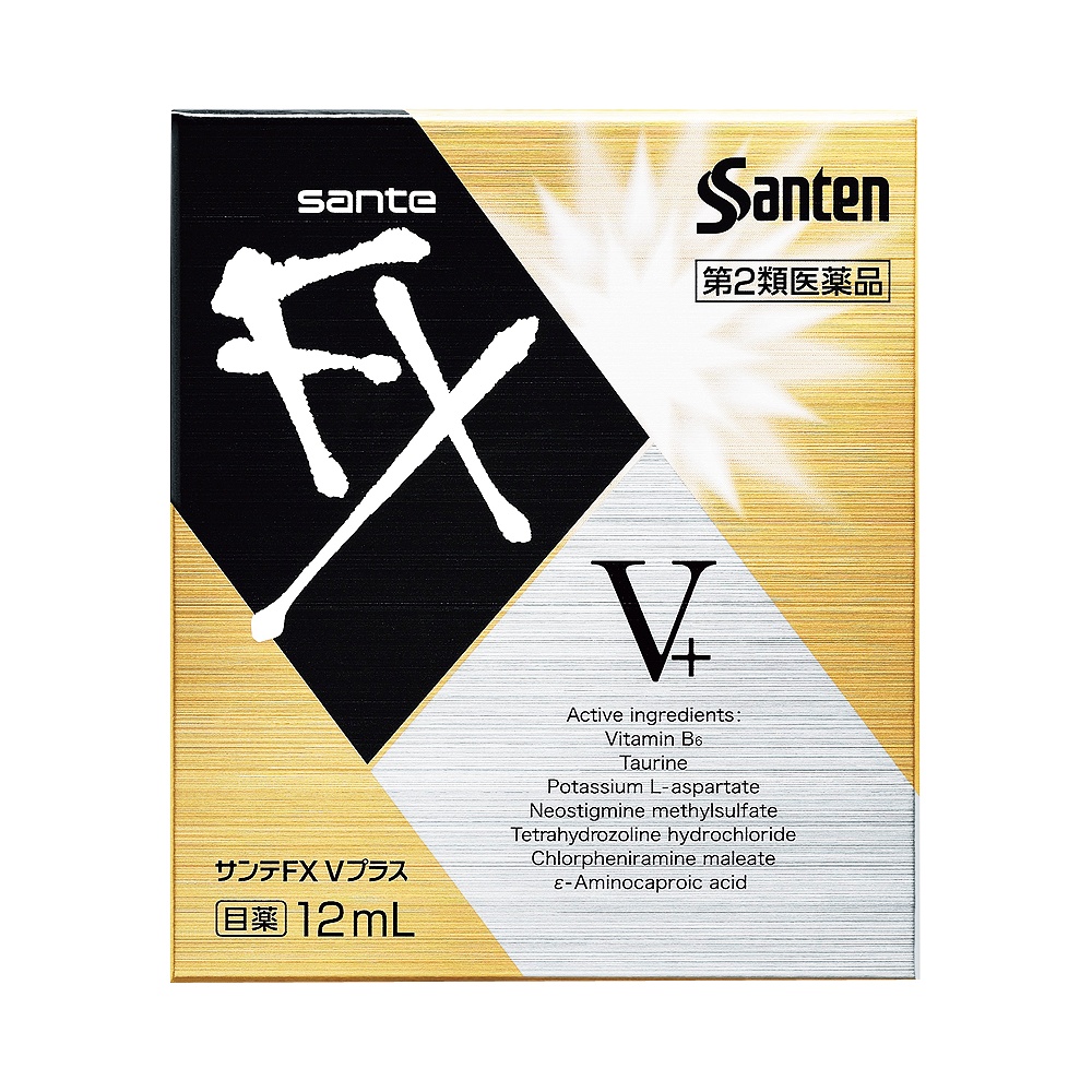 Santen 參天製藥 FX V+ 維他命金色眼藥水（新包裝） 12ml 兩盒裝