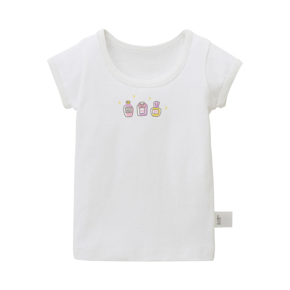 MIKIHOUSE 全棉清新柔軟貼身兒童T恤 白色花邊款 110cm 1件