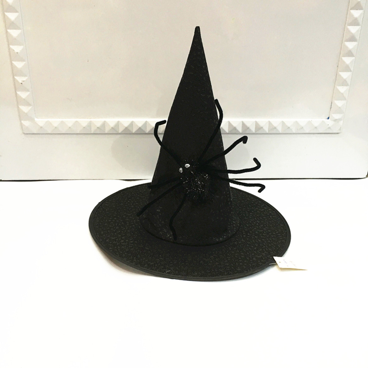 萬聖節巫婆帽化粧服飾道具無紡布黑蜘蛛女巫帽兒童成人派對巫師帽