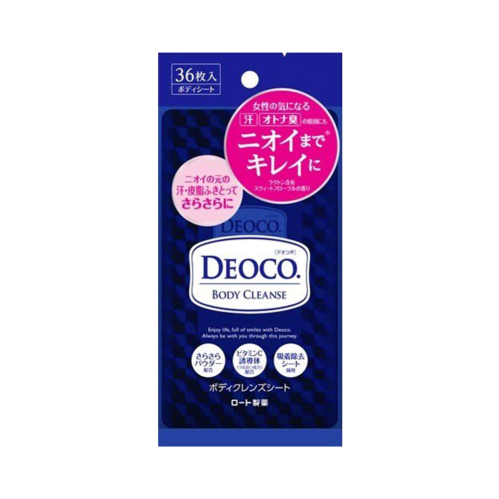 ROHTO 樂敦 DEOCO 温和不刺激親膚清潔濕巾 36片×4