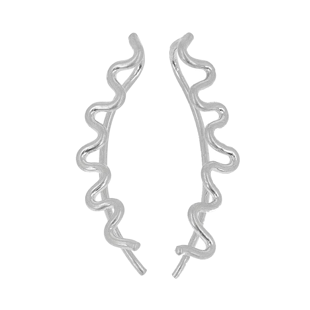 OSEWAYA 世話屋 波浪線形簡約復古一體式耳環 LNPC0615-2 銀色