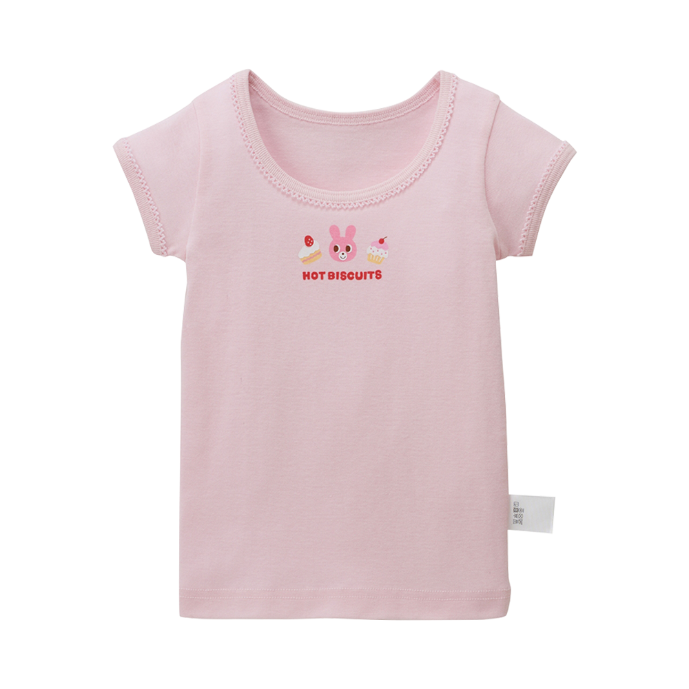 MIKIHOUSE 全棉清新柔軟貼身兒童T恤 粉色花邊款 110cm 1件