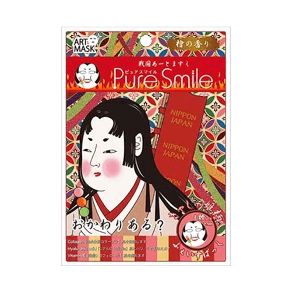 PURE SMILE 補水保濕戰國江户歌舞伎藝術臉譜面膜 27ml×4片