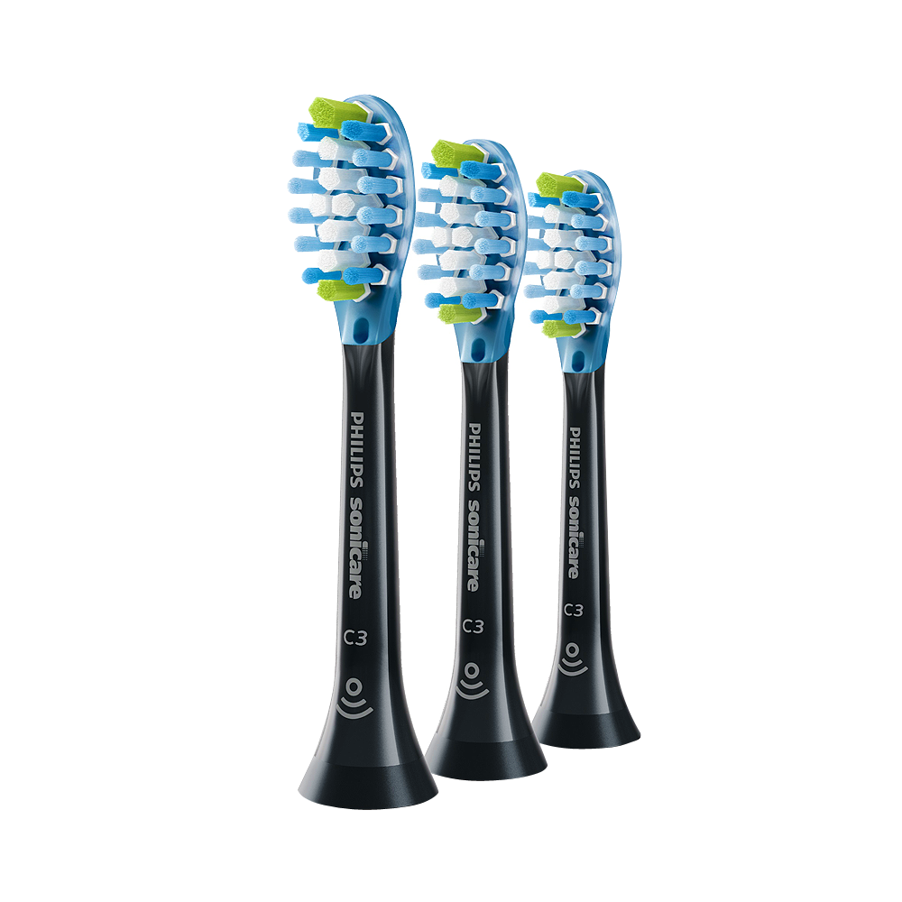 PHILIPS 飛利浦 Premium Clean 強力清潔電動牙刷替換刷頭 HX9043/96 黑色 3個