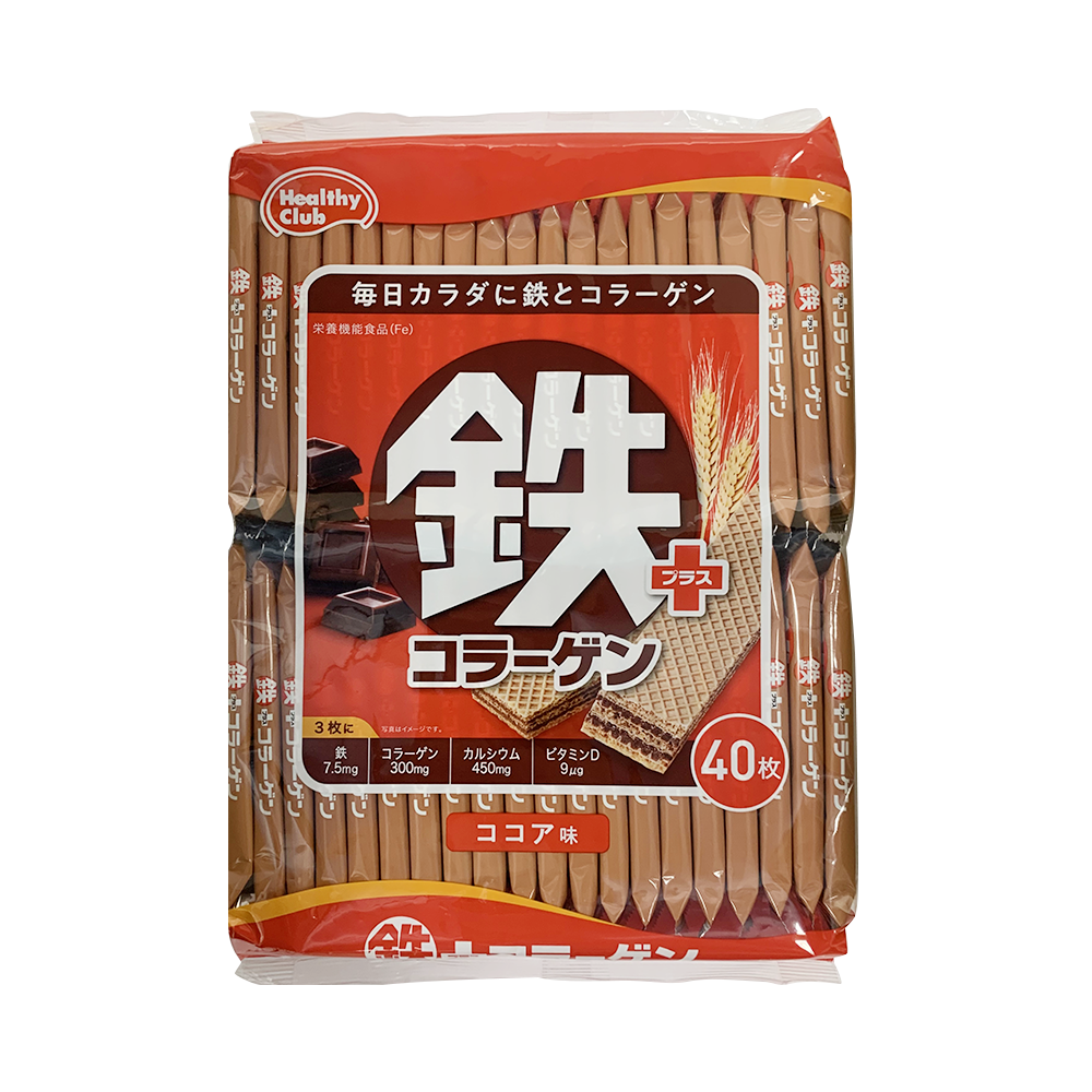 hamada 濱田 含鐵膠原蛋白威化餅乾 可可味 40個