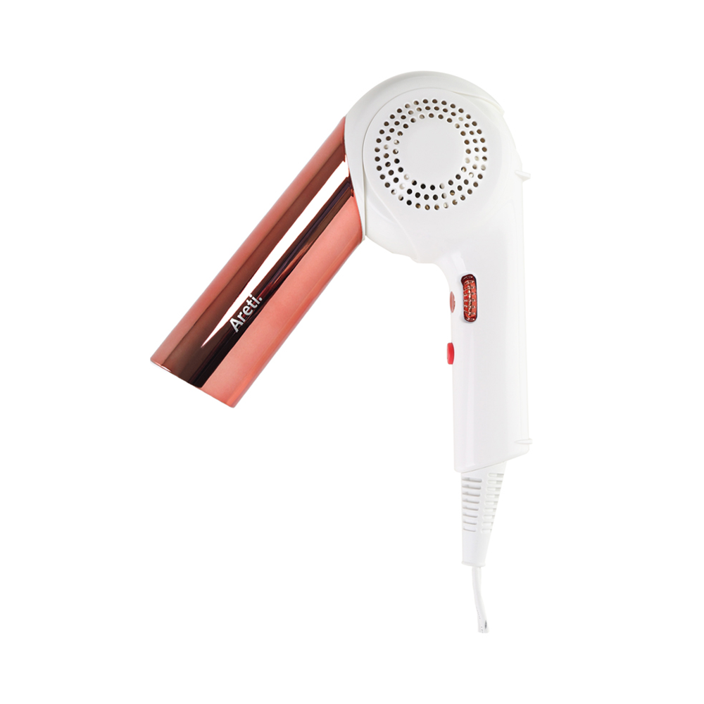 Areti LED負離子可摺疊水潤護髮吹風機 100V~240V d16211PK 粉金色