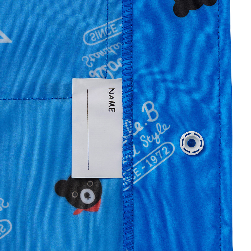 MIKIHOUSE 便攜式帶書包位兒童雨衣 藍色 M（100-110cm）
