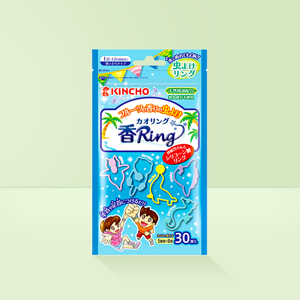KINCHO 金鳥 香Ring 可愛芳香驅蟲手環 藍袋 水果香型 30個