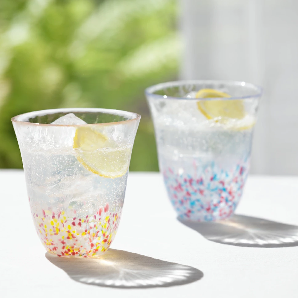 ISHIZUKA GLASS 石塚硝子 津輕 玻璃櫻花油菜花晴空玻璃杯2只套裝  FS-62509 1套
