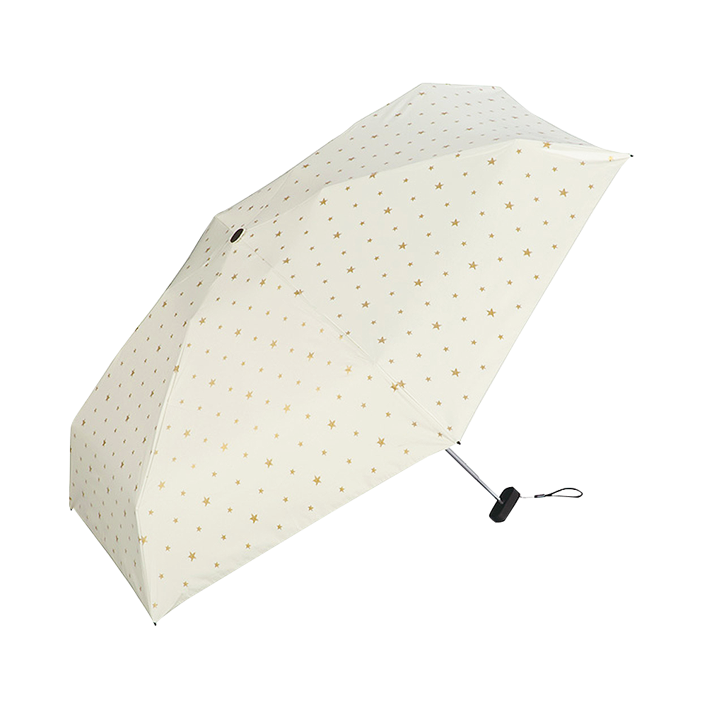 w.p.c 星星圖案晴雨兩用摺疊傘 迷你款 白色 1把