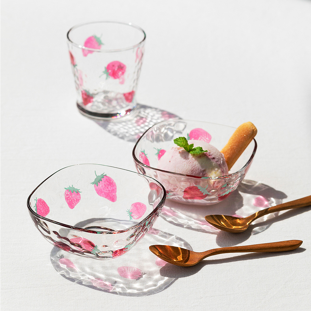 ISHIZUKA GLASS 石塚硝子 ADERIA 水果糖可愛日系方形碗 方形碗