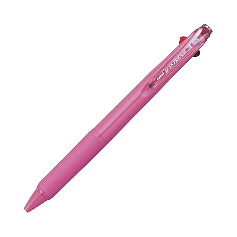 UNI 三菱鉛筆 Jetstream 實用順滑油性3色圓珠筆 玫粉色 0.5mm 1支（3色）