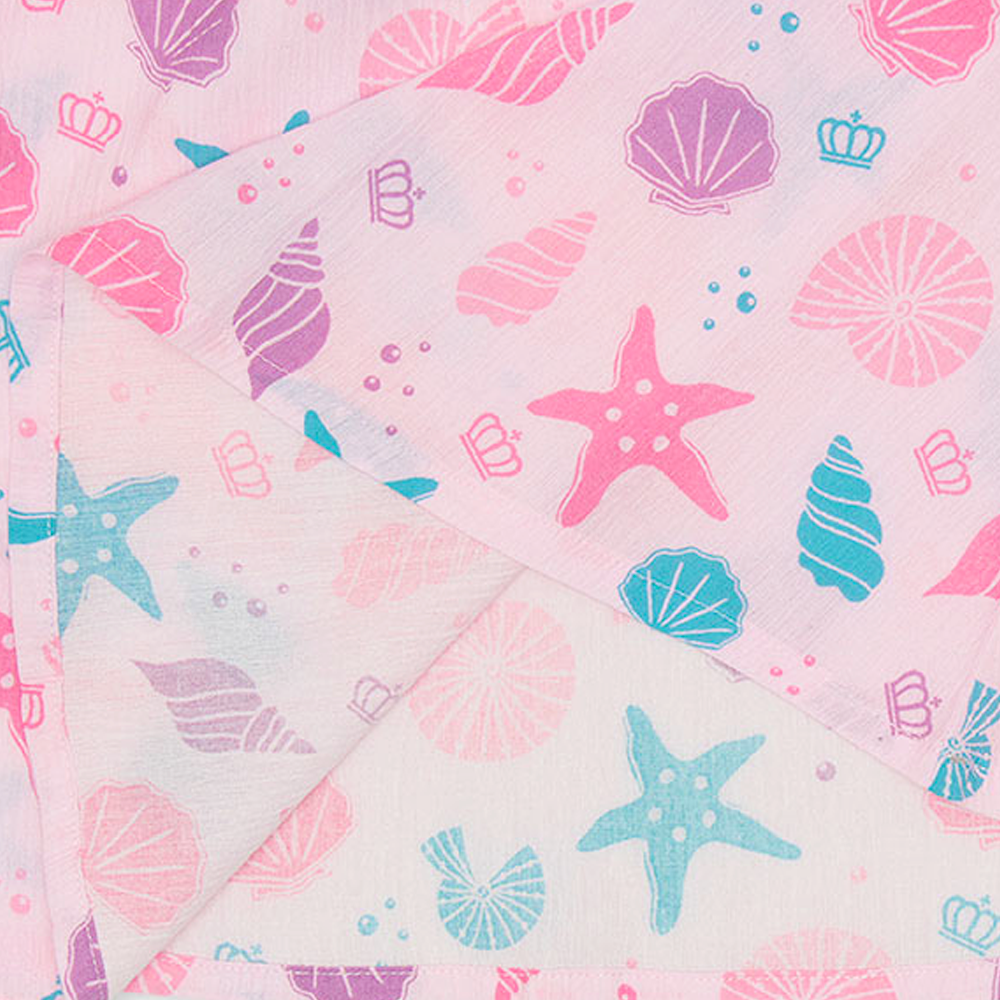 BABYDOLL 滿版印花可愛浴衣連衣裙 M(100cm-110cm) 粉色海洋圖案