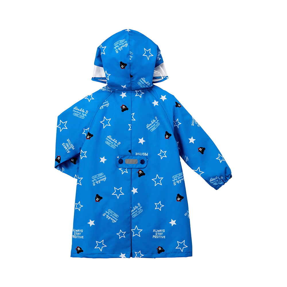 MIKIHOUSE 便攜式帶書包位兒童雨衣 藍色 L（110-120cm）