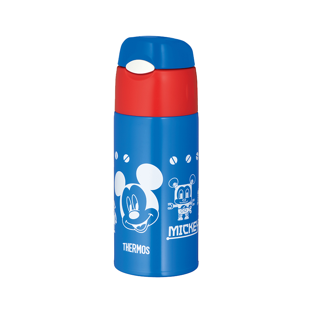 THERMOS 膳魔師 真空隔熱保温保冷吸管水杯 FHL-402FDS 藍色米奇 0.4L