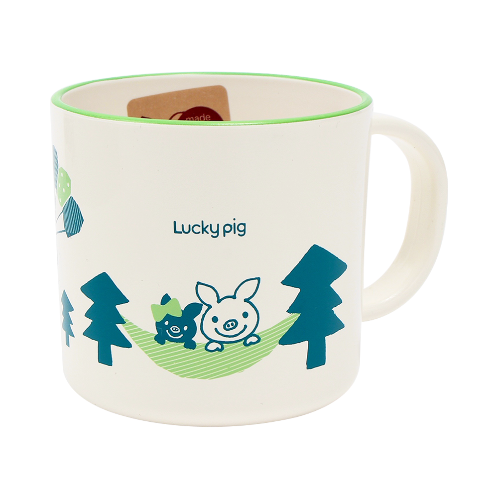 Luckypig giggle 小豬圖案兒童用杯子 綠色 200ml