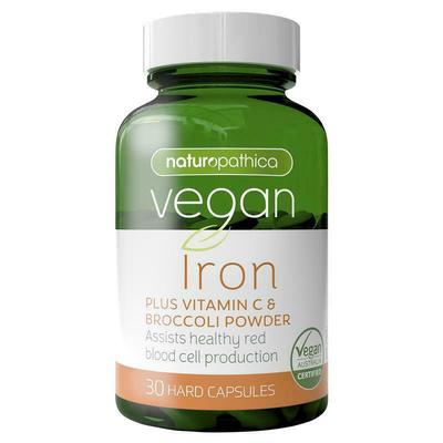 Naturopathica Vegan Iron Plus Vitamin C & Broccoli Powder Cap X 30