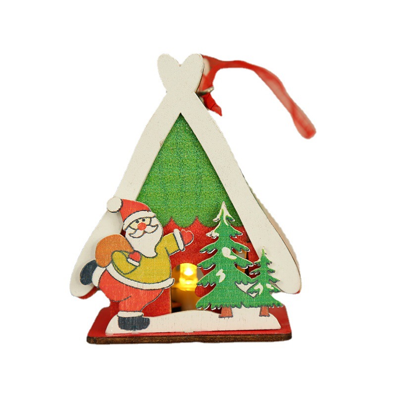聖誕節裝飾品聖誕木屋房子玩具彩色小木屋聖誕節 發光禮物聖誕木屋