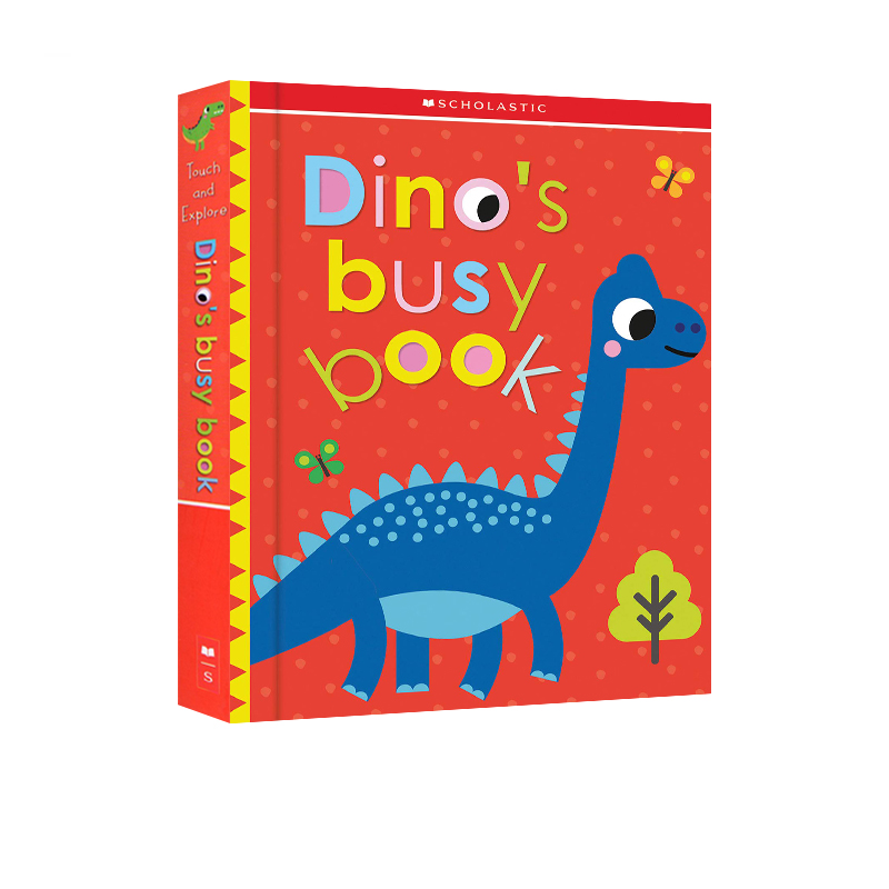 英文原版 Dino's Busy Book 幼兒趣味恐龍創意觸摸書 紙板書 學樂 Early Learners Touch and Explore