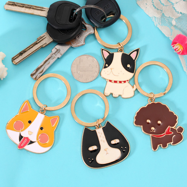 動物頭像鑰匙扣 韓國可愛卡通汽車掛飾鑰匙扣
