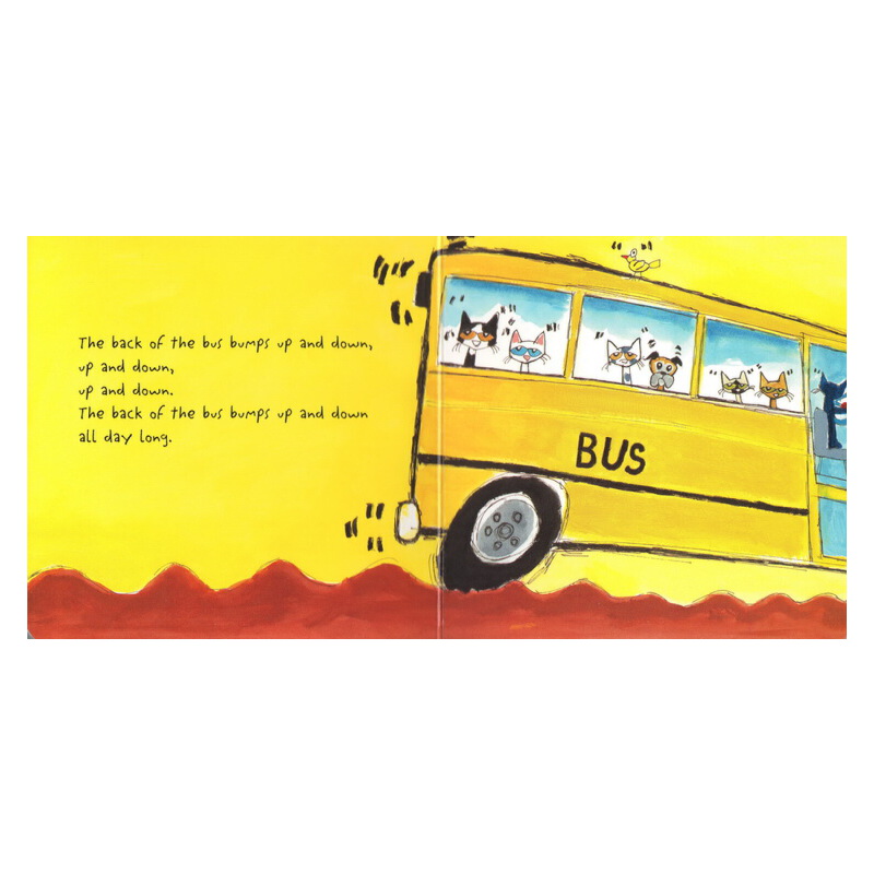 英文原版 Pete the Cat 歌謠 the wheels on the bus 巴士上的輪子 紙板書 韻文童謠 James dean
