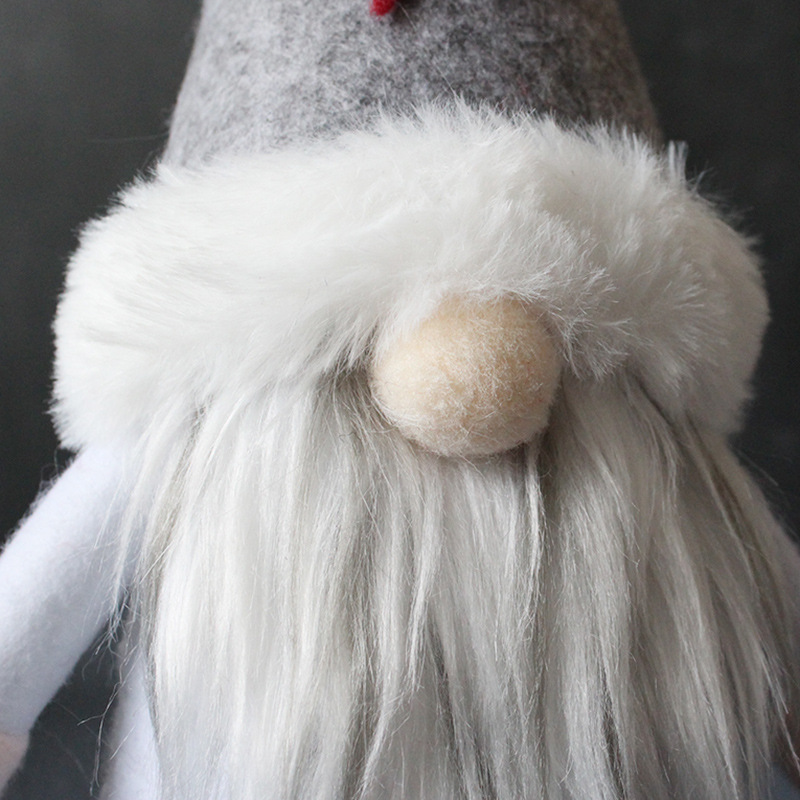 創意帶帽無臉娃娃 節日侏儒聖誕老人毛絨公仔娃娃裝飾擺件