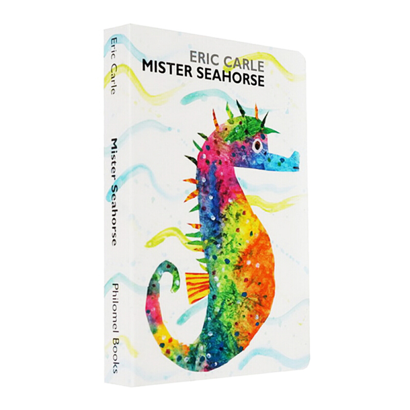 英文原版 Mister Seahorse 海馬先生 紙板透視書 啟蒙教育英語學習 艾瑞卡爾Eric Carle 兒童含透明片玩具書