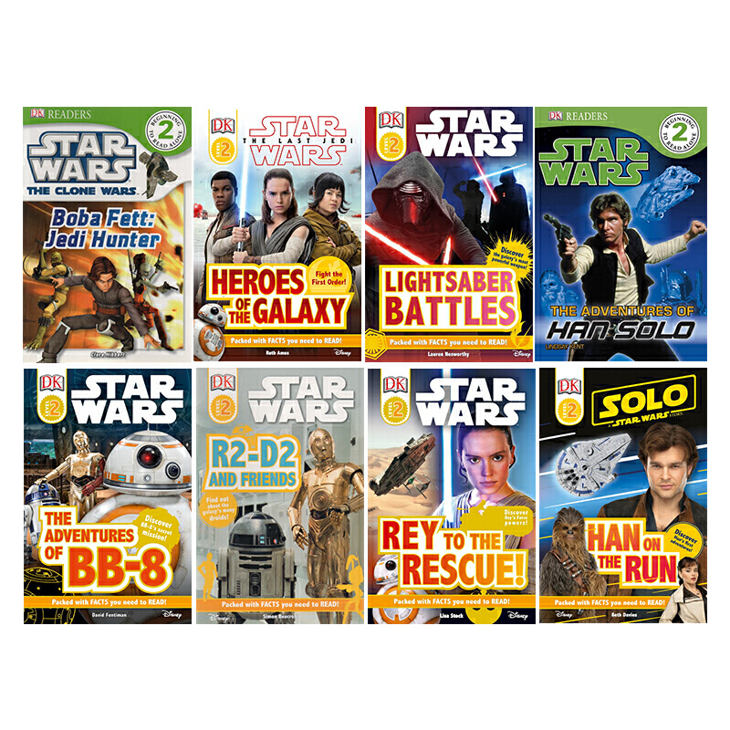 英文原版 DK Readers L2 Star Wars 8冊 星球大戰兒童版 DK分級讀物 兒童圖畫故事書