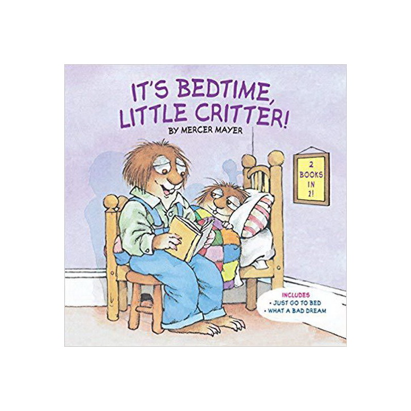 英文原版 It's Bedtime, Little Critter Just Go to Bed/ What a Bad Dream2個故事合輯 小怪物小毛人 幽默親子閲讀繪本圖畫書