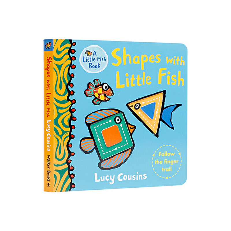英文原版 Shapes with Little Fish Board book 小魚的形狀 幼兒啟蒙形狀認知圖畫繪本 撕不爛紙板書 寶寶早教親子互動共讀