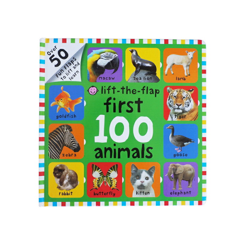 First 100 Animals Lift-the-Flap 英文原版 啟蒙認知100詞系列 動物認知100詞 大開紙板翻翻書
