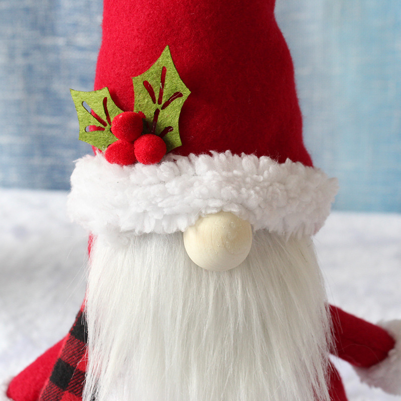 聖誕裝飾品擺件帶帽聖誕雪人老人公仔櫥窗節日裝飾無臉娃娃
