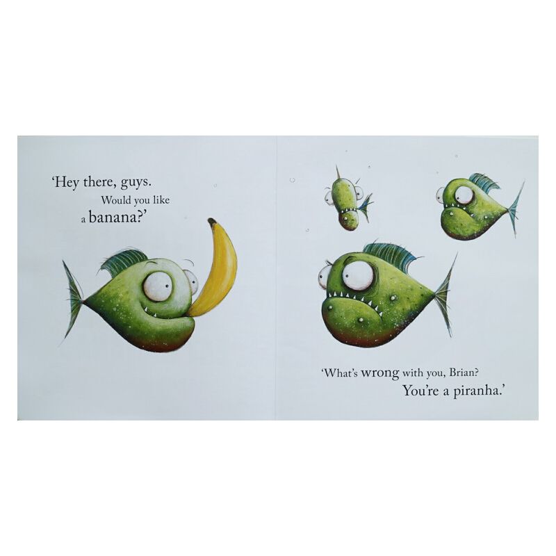 英文原版 Piranhas Don't  Eat Bananas兒童有聲繪本圖畫書 附CD