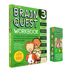 英文原版 Brain Quest Grade 3 三年級盒裝卡片搭配練習冊 大腦任務 少兒智力問答啟蒙早教 美國小學生全科練習